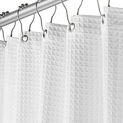 Creative Scents Fabric White Shower Curtain for Bathroom - Spa Hotel Luxury M...
