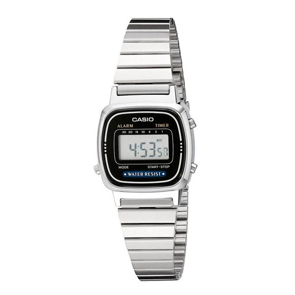 Orologio Da Polso CASIO LA670WA-1DF Digitale Donna Acciaio Vintage Silver lac