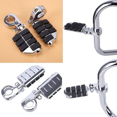 1-1/4" 1.25" Motorcycle Highway Crash Bar Foot Pegs For Harley Touring Road King