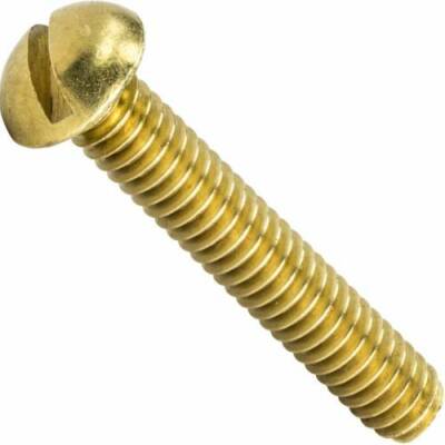 Lot of 4 Hillman 881575 8-32 x 1/2 6 Brass Mach Screws Pan Head Slotted-24 Total