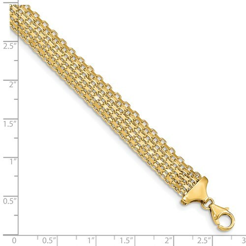 Pre-owned Superdealsforeverything Real 14kt Polished 7.5in Fancy Link Chain Bracelet; 7.5 Inch In Yellow