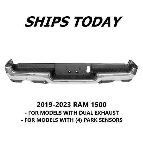 New Complete Rear Step Bumper Assembly For 2019-2024 Ram 1500 Dual Exhaust