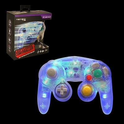 New GameCube - LED BLUE USB Classic Controller Gamepad PC MAC RetroLink (Wired)