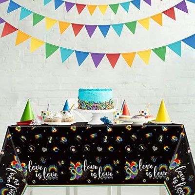 Rainbow Pride Tablecloth 54 x 108 Inches Gay LGBT Rectangular Table Cover Dis...