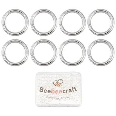 Beebeecraft 300Pcs/Box 5mm Jump Rings 925 Sterling Silver Plated Open Jump Ri...