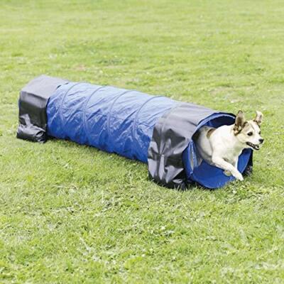 TRIXIE Pet Products Agility Basic Tunnel, Medium, Blue, 78.5 x 15.5 x 15.5 in.