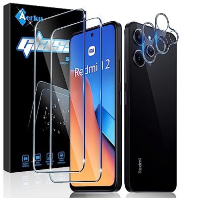 Aerku Pellicola Vetro Temperato per Xiaomi Redmi 12, Pellicola (V4e)