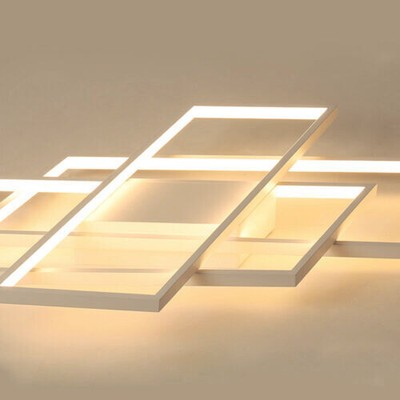 Modern LED Acrylic Ceiling Light Flush Mount Lamp Chandelier Living Room Remote