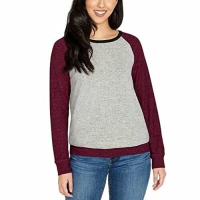Buffalo by David Bitton Ladies' Multi Color Block Printed Cozy Top Crewneck
