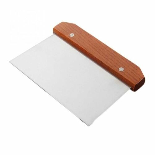 Tagliapasta Raschietto Spatola Rettangolare Acciaio Inox Con Manico Legno dfh