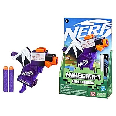 NERF MicroShots Minecraft Ender Dragon Mini Blaster Incl. 2 Darts NEW