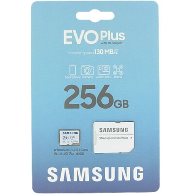 Samsung 256GB EVO Plus MicroSD MicroSDXC Class 10 UHS-I U3 130MB/s Memory Card