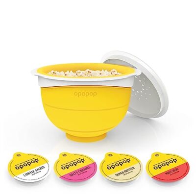 Opopop Microwave Popcorn - Variety 4-Pack Gourmet Kit Collapsible...