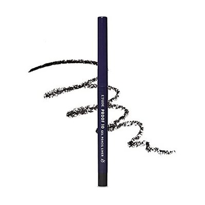 ETUDE Proof 10 Gel Pencil Liner 0.3g (#1 Black) (21AD) Creamy Gel Texture