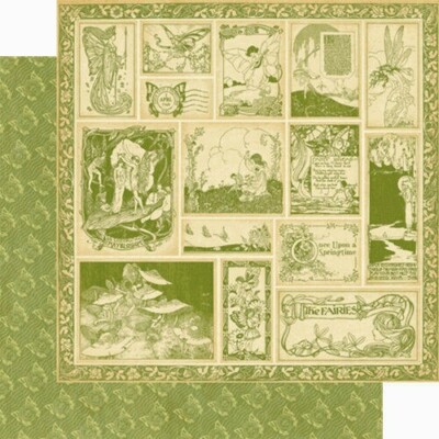 Graphic 45 Once Upon Springtime Collection 8 x 8 Cardstock Fairies Flower PICK