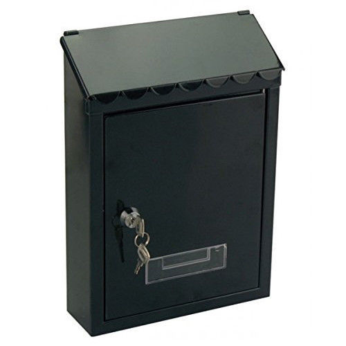 Cassetta Postale in Alluminio Porta Lettere Chiave Portanome Nero 30x21cm idea