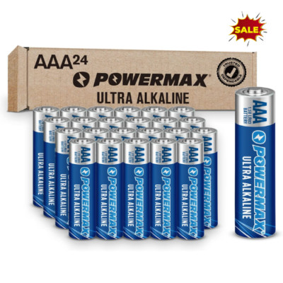 AAA Alkaline Batteries 24 Pack Powermax Battery 10 Year Shelf Life Long Lasting