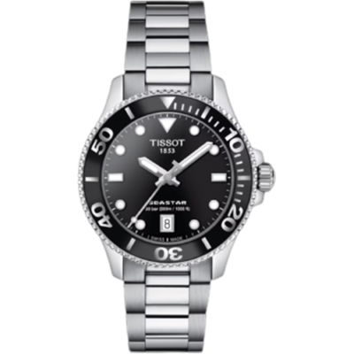 TISSOT TISSOT SEASTAR 1000 36MM BLACK DIAL STAINLESS STEEL WATCH T120.210.11.051.00