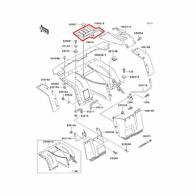 Kawasaki Bayou 300 4x4 Front Center Hood Fender Panel