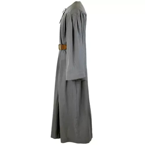 Pre-owned Handmade Grey Medieval Tunic Renaissance Men Wizard Robe Clergy Costume Priest Robe In Gray