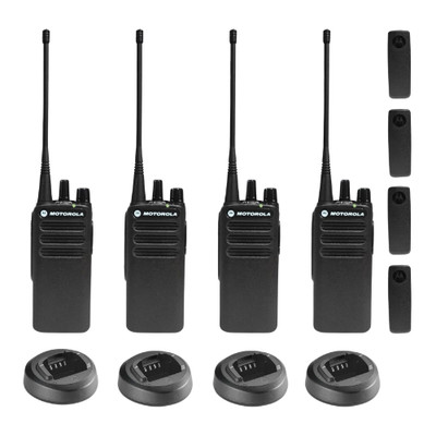 4 Pack of Motorola CP100D UHF 403-480MHz 4 Watt 16 Channels Analog Portable Radi