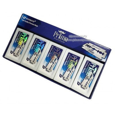 200 DORCO PRIME PLATINUM DOUBLE EDGE RAZOR BLADES - 100X2=200 BLADES - STP301