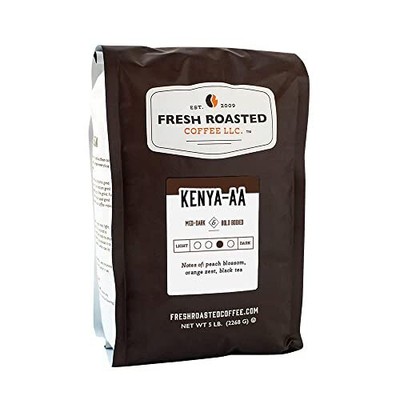 , Kenya AA, 5 lb (80 oz), Med-Dark Roast, Kosher, Whole Bean