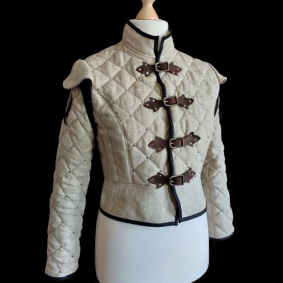 Medieval Viking Gambeson Full Sleeve with Padded Shoulders Cosplay Witcher Larp