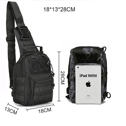 Men Backpack Molle Tactical Sling Chest Pack Shoulder Bag Outdoor Hiking Travel