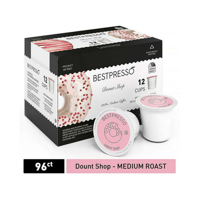 Bestpresso Coffee Donut Shop Single Serve K Cup Pods 12 Count