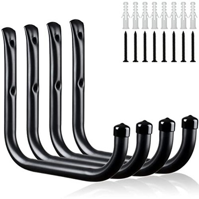 KURUI Ladder Hooks for Garage Wall 4 Pack Large Garage Storage Hanger for Bik...