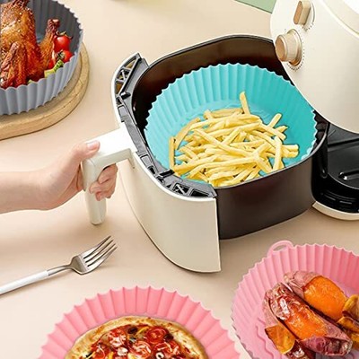 Air Fryer Silicone Liners - 3PCS 8.5inch Non-stick Air Fryers Silicone Pot Re...