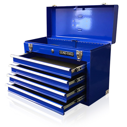 44 Us Pro Tools Blue Top Steel Tool Box Chest Cabinet Storage
