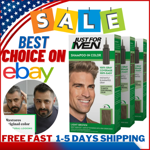 Just For Men Shampoo-in Hair Dye for Men, H-25 Light Brown, 