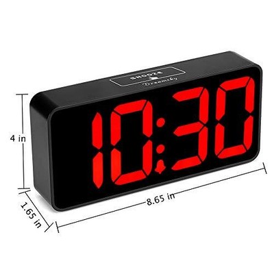 Large Digital Alarm Clock Big Numbers For Seniors & Visually Impaired 9 Inches E