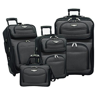 Travel Select Amsterdam Expandable Rolling Upright Luggage Gray 4-Piece Set