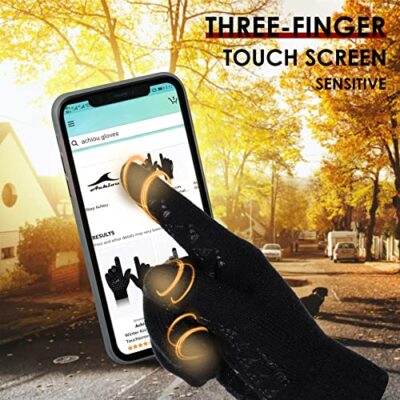 Achiou Winter Gloves for Men Women, Touch Screen Texting Warm 3 Size Choice