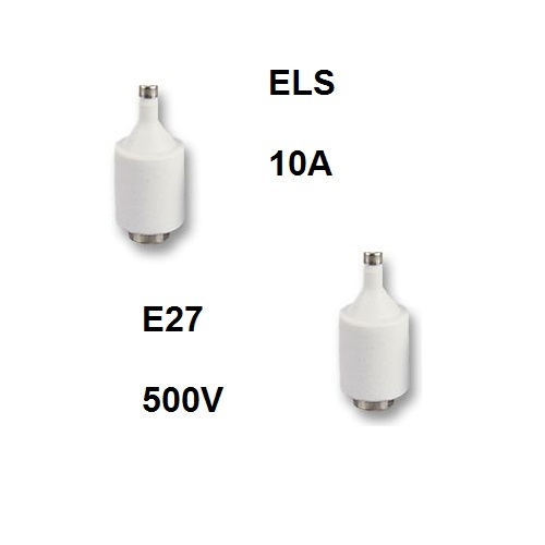 COPPIA FUSIBILI A BOTTIGLIA 10A E27 500V EN60269