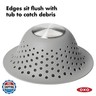 OXO Good Grips Silicone Shower and Tub Drain Protector, Hair Drain Catcher, Gray