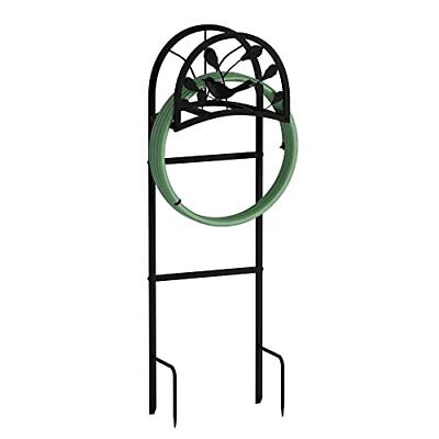 Heavy Duty Garden Hose Holder Free Standing Metal Stake Hose Storage Stand