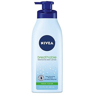 NIVEA Breathable Nourishing Body Lotion Fresh Fusion, for Dry Skin, 13.5 Fl Oz