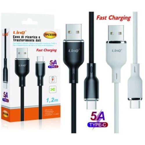 Cavo Di Ricarica Fast Rapido Trasferimento Dati Da Type-C a Usb 5A Linq Tpc9309