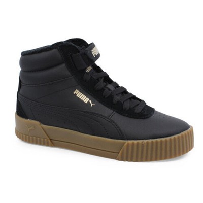 PUMA Damen Carina Mid WTR Sneaker, Black Black-Gum, 38.5 EU