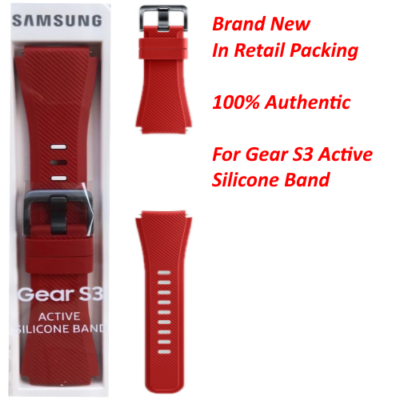 New Samsung Gear S3 Silicone Replacement Medium Band Red ET