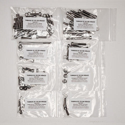 Yamaha Xv 125 Virago 1988-2002 Kit Vis Btr Inox Moteur Complet Xv125