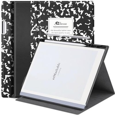 ENET-CASE Case for Remarkable 2 Paper Tablet- Multi-Viewing Black&White Brand