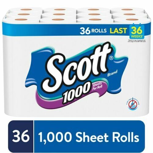 Scott 1000 Sheets Per Roll Toilet Paper, Bath Tissue, 36 ct  Fast/Free Shipping