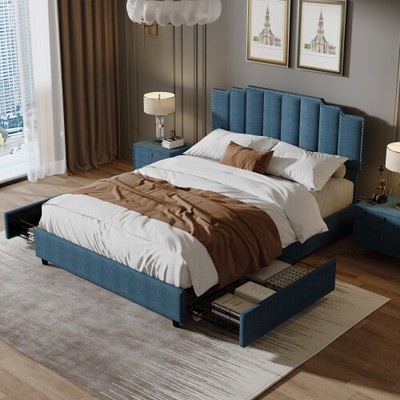 With 2 Drawers Stitched Padded Headboard