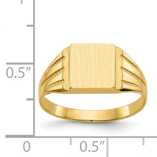 Pre-owned Superdealsforeverything Real 14kt Yellow Gold 9.0x8.0mm Open Back Signet Ring S:7
