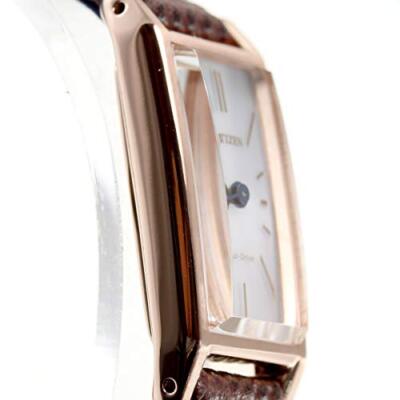 Pre-owned Citizen Kii: Eco Drive Solar Watch Ladies Eg7044-06a Leather Brown Band